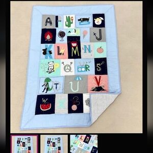 New ABC Animal Embroidery patchwork quilt 100% Cotton BLANKET